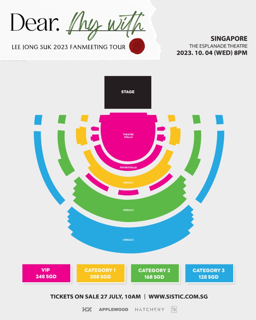 Lee Jong Suk - Fan Meeting Tour in Singapore-Seat Map